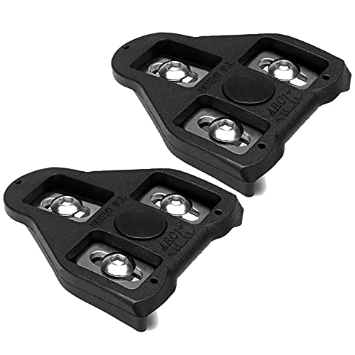 Calas para Pedales Compatibles con Look Delta (9 ° de Libertad Angular) Calas para Bicicletas de Ciclismo (Negro)