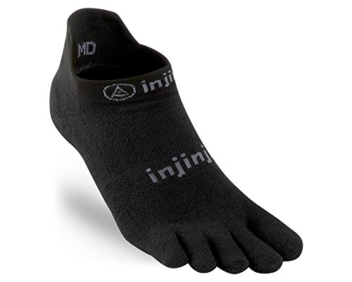 Calcetín tobillero Injinji Original Weight para hombre, con separación para dedos, para correr, hombre, negro