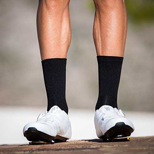 Calcetines para Ciclismo, MTB y Running de Caña Alta para Hombre y Mujer – No Pain No Gain Black (S-M)