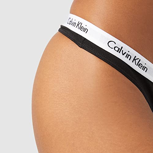 Calvin Klein 3Er-Pack Strings-Carousel Tanga, Negro (Black 001), S 3 para Mujer