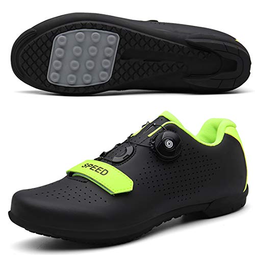 Calzado De Ciclismo Calzado De Ciclismo Sin Bloqueo Calzado Casual Unisex Buena Transpirabilidad Zapatillas De Bicicleta con Fondo Resistente Al Desgaste (44,Negro)