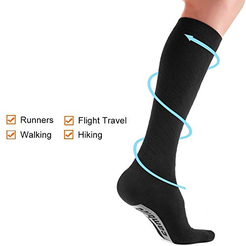 CAMBIVO 3 Pares Medias de Compresion Mujer y Hombre, Calcetines Compresivos Enfermera, Calcetines de Compresion para Running, Deporte, Ciclismo, Futbol, Volar