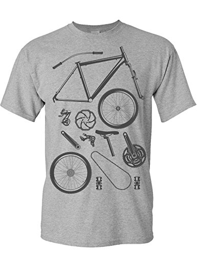 Camiseta de Bicileta: Piezas de Bici - Regalo para Ciclistas - BTT - MTB - BMX - Mountain-Bike - Downhill - Regalos Deporte - Camisetas Divertida-s - Ciclista - Retro - Fixie-Bike Shirt (S)