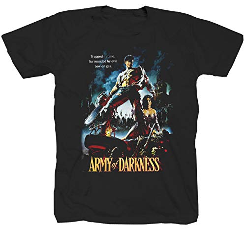 Camiseta del ejército de Darkness Horror Evil Dead Halloween ES película Splatter Slasher Negro Negro S