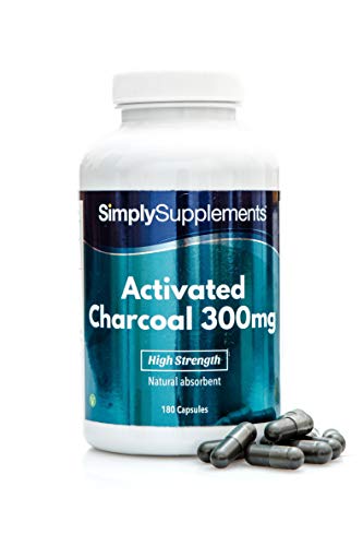 Cárbon activado 300mg - ¡Bote para 3 meses! - Apto para veganos - 180 Cápsulas - simplySupplements