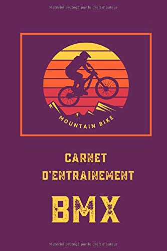 Carnet d'entrainement BMX | journal de bord - cahier à remplir | 100 pages à compléter - 3 entraînements par jour | papier crème - couverture mauve ... journal de bord, cahier à remplir