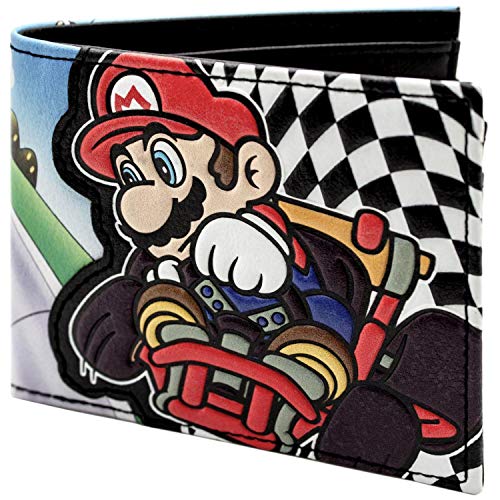 Cartera de Super Mario Kart Racing Bandera a cuadros Negro