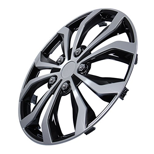 Cartrend 4 x Tapacubos Daytona Negro/Plata 15 Pulgadas