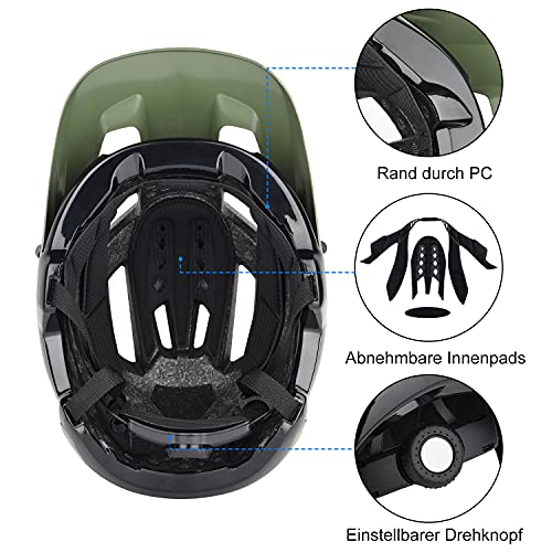 Casco de Bicicleta para Adultos Mujeres Hombres, Casco de Ciclismo MTB Casco de Bicicleta de Montaña con Visera para Mujeres Hombres 56-61 cm (22-24 Pulgadas)