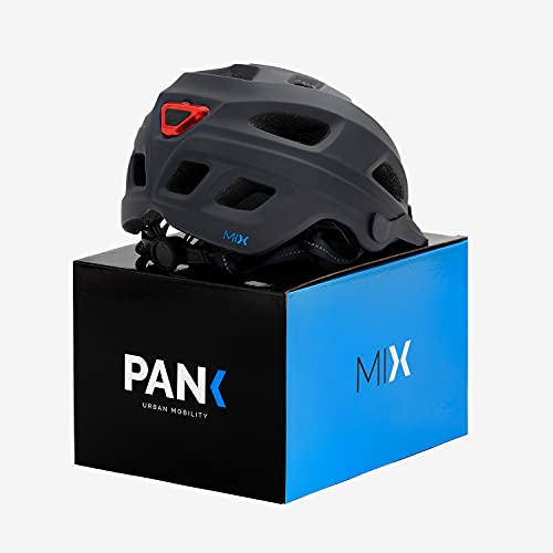 Casco de Patinete eléctrico homologado CE, Bicicleta de Ciudad y montaña. con luz led Posterior. Talla Adulto. Mujer y Hombre. Diseño Ultra Ligero con ventilación Integral. (Gris Mate)