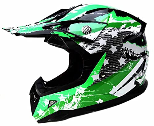 Casco Motocross Niño ECE Homologado - YEMA YM-211 Casco de Moto Infantil Cross Integral Enduro Infantil para Mujer Hombre Adultos, S