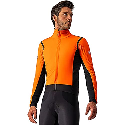 castelli Alpha Ros 2 Jacket Chaqueta, Hombre, Brilliant Orange/Black-Pro Red, XXL