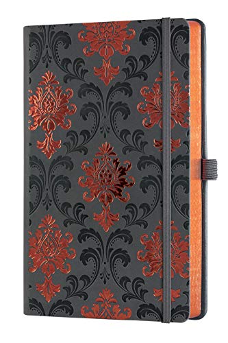 Castelli Milano COPPER & GOLD - Cuaderno 13 x 21 cm, páginas a cuadros, tapa rígida, color gris oscuro, 240 páginas, color Baroque Copper Medium