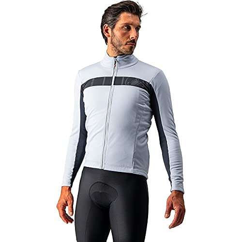 castelli MORTIROLO Vi Jacket Chaqueta, Hombre, Plata y Gris Oscuro, XXL