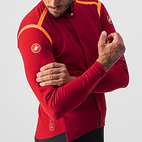 castelli Perfetto Ros Long Sleeve Chaqueta, Hombre, Pro Red/Brilliant Orange, L