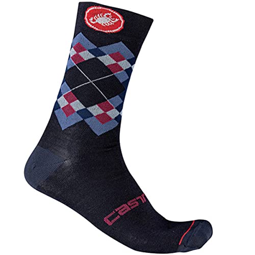 castelli ROMBO 18 Sock Calcetines, Hombre, Azul Savile/Indigo/Dusk Blue, XXL