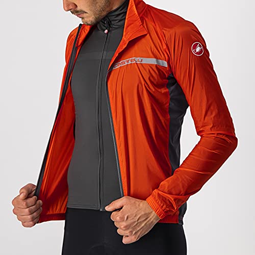 castelli Squadra Stretch Jacket Chaqueta, Hombre, Fiery Red/Dark Gray, M