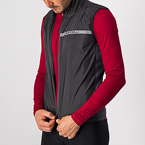 castelli Squadra Stretch Vest Chaleco Deportivo, Hombre, Light Black/Dark Gray, X-Large