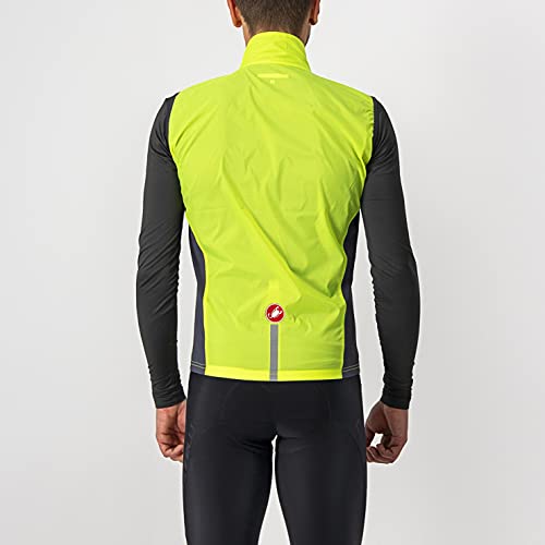 castelli Squadra Stretch Vest Chaleco Deportivo, Hombre, Yellow Fluo/Dark Gray, L