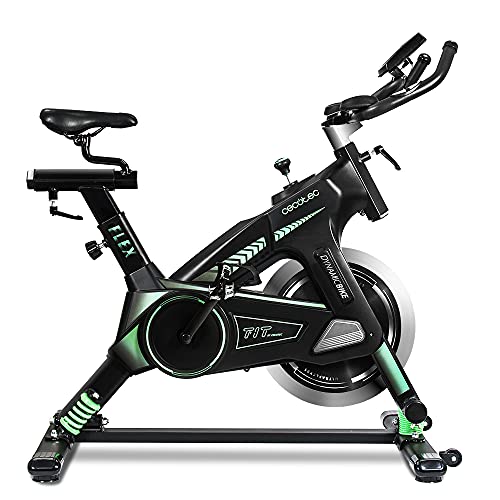 Cecotec Bicicleta Spinning Estática con Volante de Inercia de 25 Kg y Sistema de Amortiguación UltraFlex 25. Silenciosa, Manillar y Sillín Regulable, Pantalla LCD, Peso máximo 120 Kg