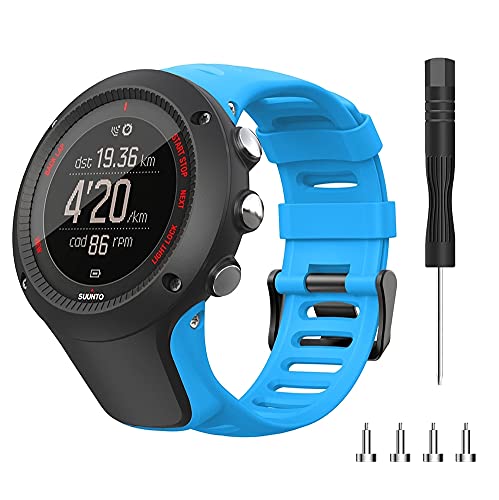 Chainfo Repuesto de Correa de Reloj de Silicona Compatible con Suunto Ambit3 Peak/Ambit 2 / Ambit 1, Caucho Fácil de Abrochar para Relojes y Smartwatch (Pattern 2+Pattern 6)