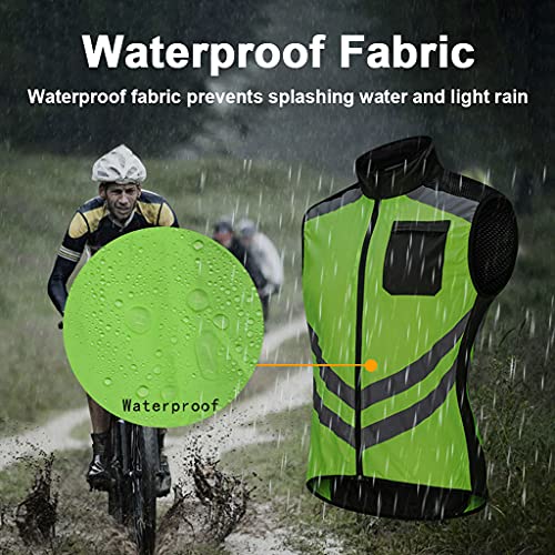 Chaleco Cortavientos Ciclismo Hombre Mujer Chaleco Bici Reflectante Impermeable Chaleco Bicicleta Transpirable Chaleco MTB Sin Mangas Chaqueta Sin Mangas Cortavientos,Naranja,XL