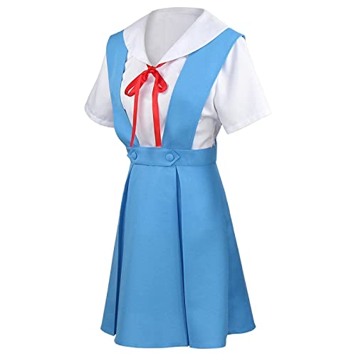 CHANGL Disfraz de Cosplay de Halloween para Anime NEON GENESIS EVANGELION EVA Ayanami Rei Anime JK Uniforme escolar Anime Mostrar ropa