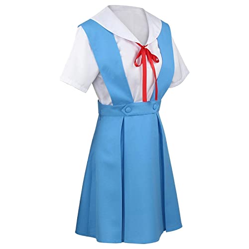 CHANGL Disfraz de Cosplay de Halloween para Anime NEON GENESIS EVANGELION EVA Ayanami Rei Anime JK Uniforme escolar Anime Mostrar ropa