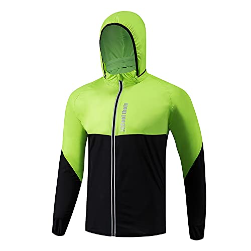 Chaqueta Ciclismo Hombre Verano Wind Stopper Impermeable Super Ligero Chaqueta Bicicleta Alta Visibilidad Running Deportivas Softshell Paravientos