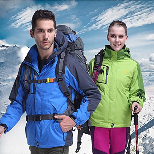 Chaqueta de Esquí para Hombre, 3 en 1 Chaqueta de Esquí Invierno Impermeable Traje de Esquí al Aire Traje de Nieve de Lana con Capucha, para Senderismo, Camping - Talla asiático L XL 2XL 3XL 4XL