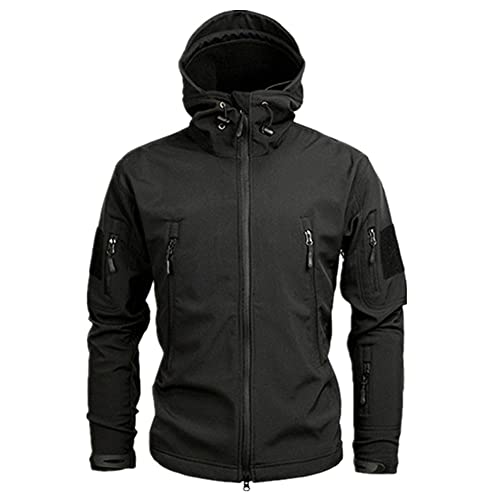 Chaqueta táctica militar de cáscara suave para hombre impermeable y cálido ejército de cortavientos, gris, XXL