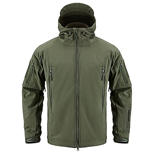 Chaqueta táctica militar de cáscara suave para hombre impermeable y cálido ejército de cortavientos, gris, XXL