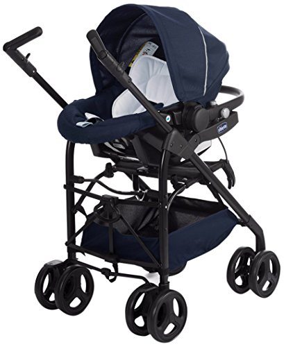 Chicco Trio Sprint Carrito de Bebé 3 Piezas con Sistema de Viaje Modular Apto de 0 a 36 Meses, Sillita de Paseo con Capazo y Silla para Coche, Ligera, Plegable y Compacta, Color Azul (Blue Passion)