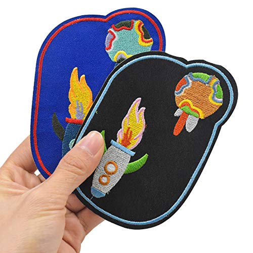 Chstarina 12Pcs Parches Ropa Termoadhesivos Astronauta,Parches Bordados Cosidos Rodilleras Termoadhesivas Niños Rodilleras Pantalones Parches Termoadhesivos Infantiles Patch Sticker Para Jeans