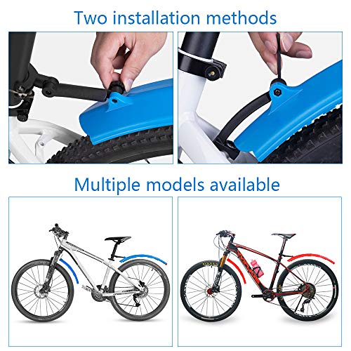 CHUER Guardabarros Bicicleta, Guardabarros Retráctil de Bicicletas Conjunto de Bicicleta de Montaña Delante y Guardabarros Trasero Guardabarros Ajustable Bicicleta Portátil para MTB