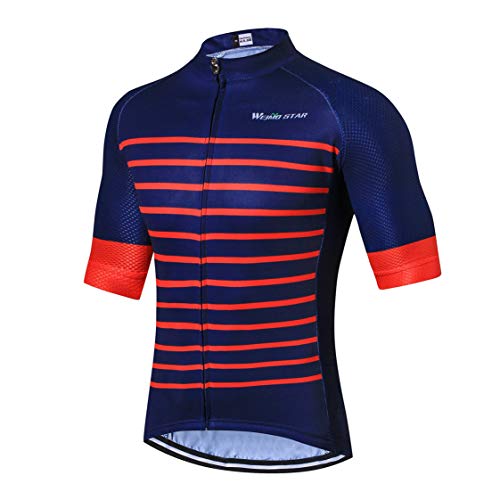 Ciclo Jersey Hombres Ciclismo Maillot Ropa de bicicleta de la parte superior de los Hombres Ropa Ciclismo maillot MTB jersey Racing Deporte camisetas Cráneo, Hombre, Azul rosa 44, L = Chest 38-40"