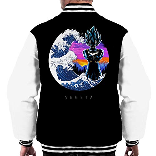 Cloud City 7 Dragon Ball Z Tsunami Wave Vegeta - Chaqueta para Hombre Negro Negro/Blanco S