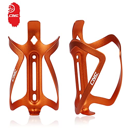 CNC Portabidón para Bicicleta, Portabidones para Bicicleta MTB，Aluminio Portabidón de Bicicleta，2 pcs,Naranja