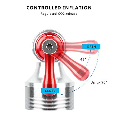 CO2 Bicicleta,Bombona CO2 Bicicleta Inflador CO2 para MTB Schrader y Presta,Bomba de Aire Inflable de CO2 para Bicicleta,Adecuada para Cilindros de CO2 12g 16g 20g 25g - No Incluye Cartucho