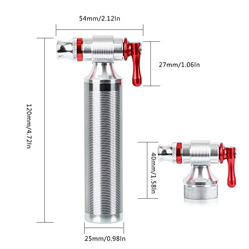 CO2 Bicicleta,Bombona CO2 Bicicleta Inflador CO2 para MTB Schrader y Presta,Bomba de Aire Inflable de CO2 para Bicicleta,Adecuada para Cilindros de CO2 12g 16g 20g 25g - No Incluye Cartucho