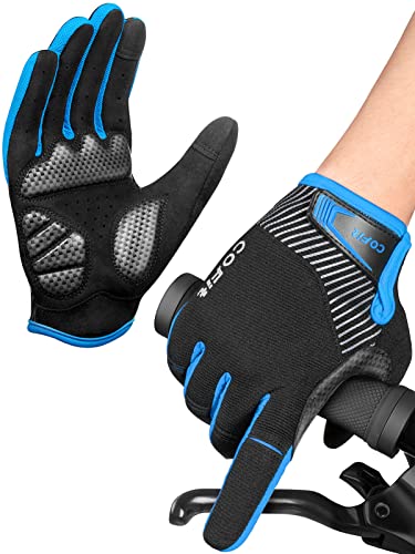  Guantes de ciclismo de invierno, guantes de bicicleta de dedo  completo, almohadilla de goma de montaña, pantalla táctil, guantes de  bicicleta de montaña, 2 colores (color negro) : Todo lo demás