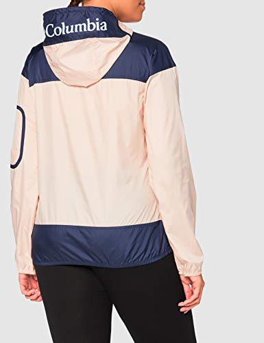 Columbia Challenger, Chaqueta cortavientos, Mujer, Rosa/Azul (Peach Cloud, Nocturnal), XS