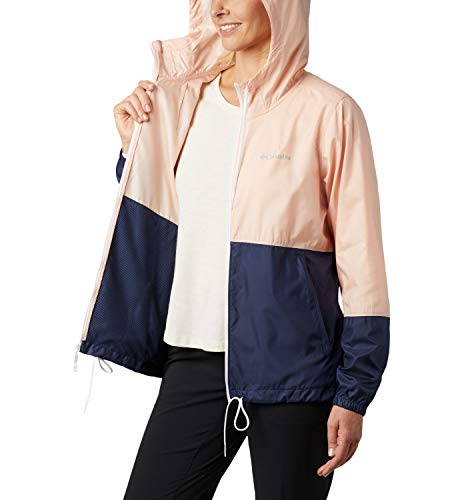 Columbia Flash Forward, Chaqueta cortavientos, Mujer, Rosa/Azul (Peach Cloud, Nocturnal), L