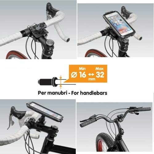 Compatible con Commencal Funda RÍGIDA Universal para Smartphone + Soporte Fijo para Manillar Motocicleta Bicicletas con DIÁMETRO DE 16 A 32MM