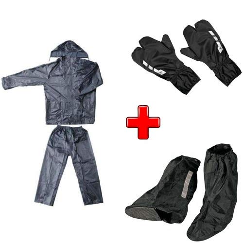 Compatible con Commencal Kit impermeable para moto scooter y bicicleta chaqueta con pantalón + cubrebotas + guantes universales