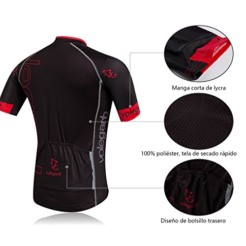 Cornasee Ropa Ciclismo Verano para Hombre Ciclismo Maillot y Culotte Pantalones Cortos (Negro,3XL)