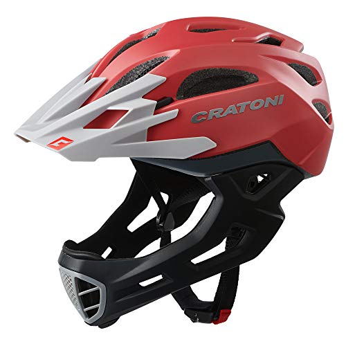 Cratoni C-Maniac - Casco de ciclismo para BMX Freeride Downhill, color Rojo y gris., tamaño L-XL (58-61 cm)