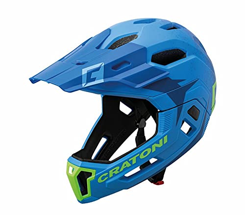 Cratoni Casco C-Maniac 2.0MX MTB AZ/Lima Mat.58-61, Adultos Unisex, Multicolor (Multicolor), 58-61