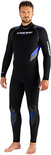 Cressi Castoro Traje Monopieza de Buceo Neopreno 5mm, Hombre, Negro/Azul/Gris, XL/5