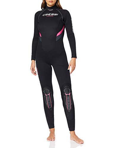 Cressi Castoro Traje Monopieza de Buceo Neopreno 5mm, Mujer, Negro/Rosa, XS/1